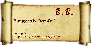 Burgreth Bató névjegykártya